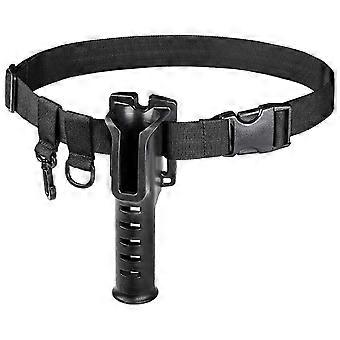 Waist Belt Fishing Rod Holder Adjustable Padded Fight Belt Black
