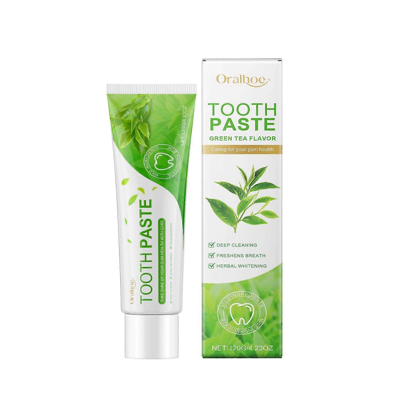 Limited time!!Oralhoe Green Tea Toothpaste Gently Cleans Teeth, Stains And Dirt, And Provides Dental Care