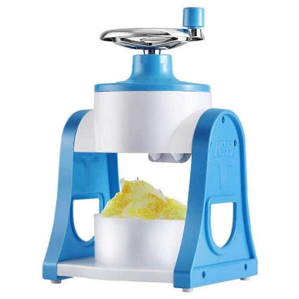 Manual Snow Cone Maker Hand Crank Shaved Ice Machine with Fine Shaved Ice Blue ABS