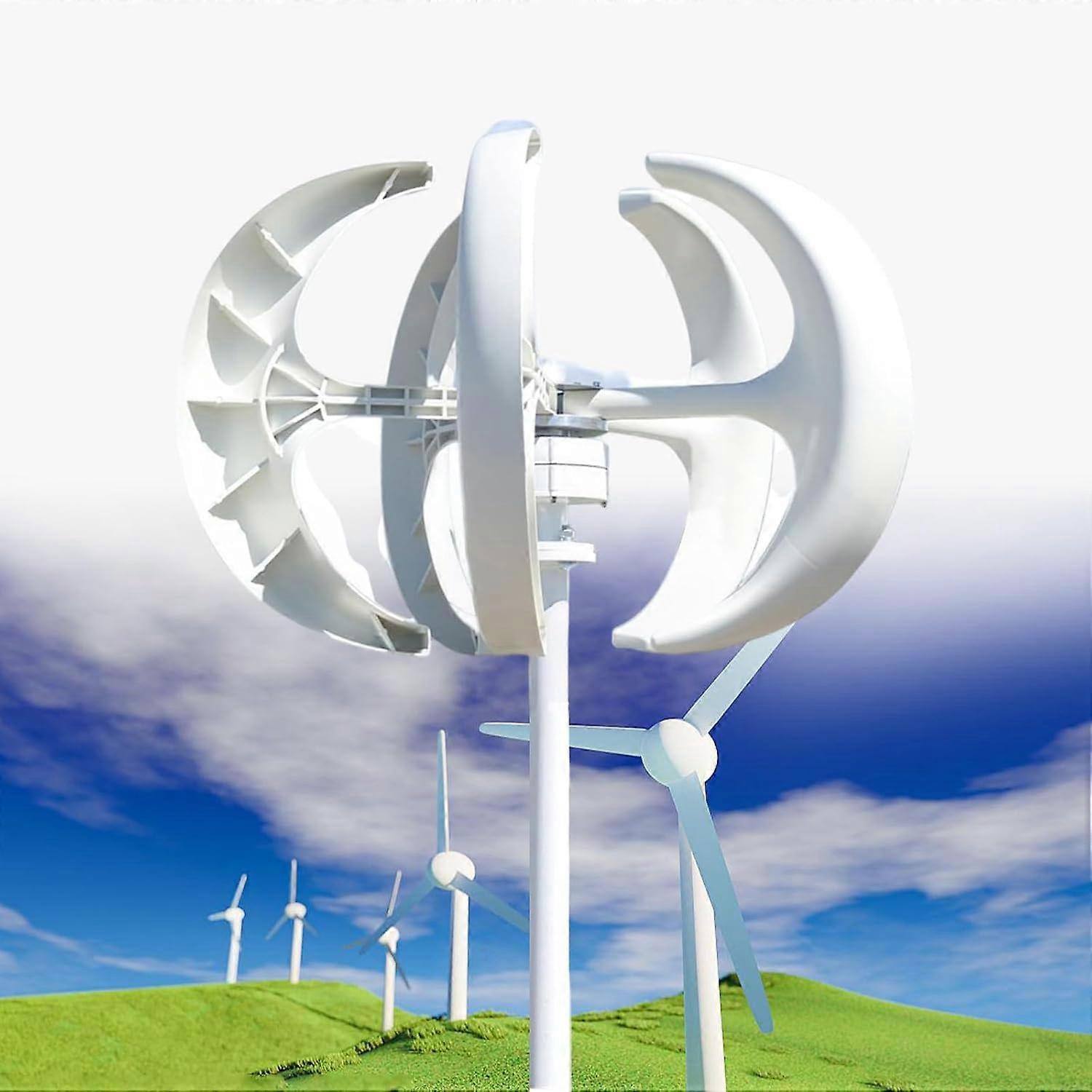 48V 5 Blade Vertical Wind Turbine Generator with Controller,  Power Off Grid for Marine RV
