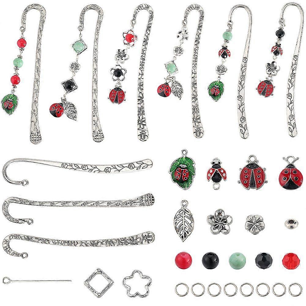 DIY Ladybug Theme Alloy Bookmarks Making Kits Mixed color 115pcs/set