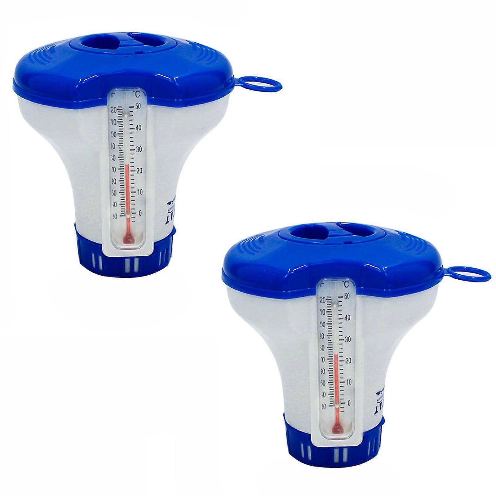 2 Pack Floating Pool Chlorinator with Adjustable Flow Control for Hot Tub and Swimming Pool