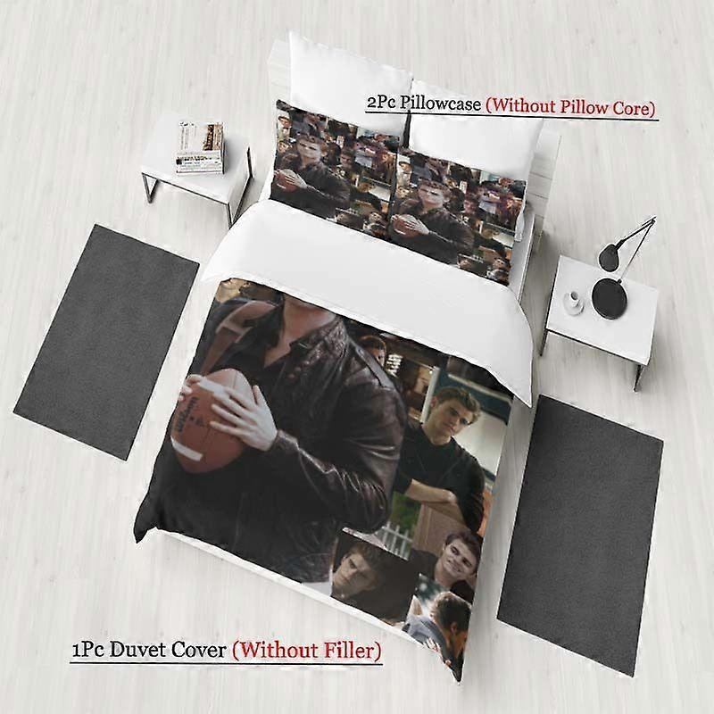 3pcss Damon Salvatore Image Collage Pattern Set Soft And Comfortable Bedding Set