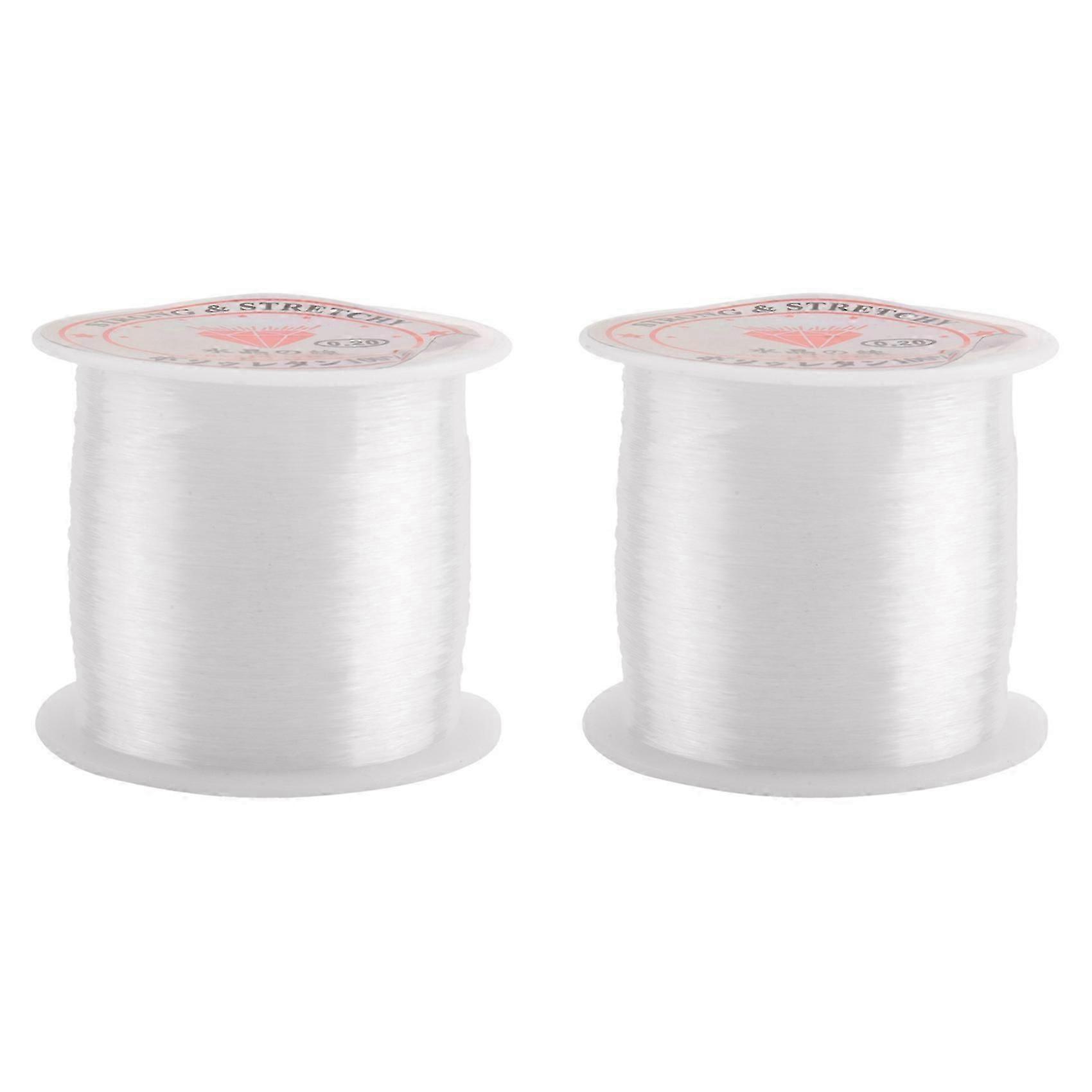 2X 0.2mm Diameter Clear Nylon Fish Fishing Line Spool Beading String