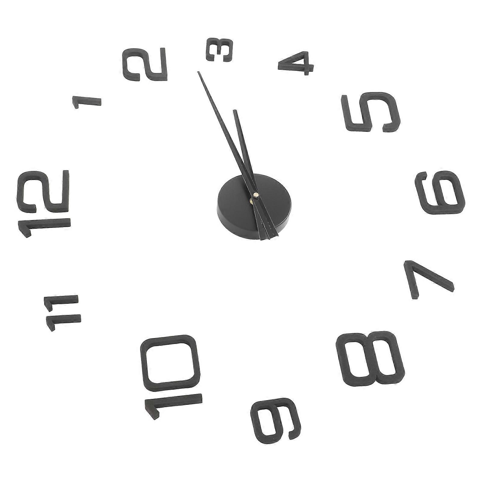 Black Acrylic Wall Clock Frameless Clock Decor for Time Keeping 1Set