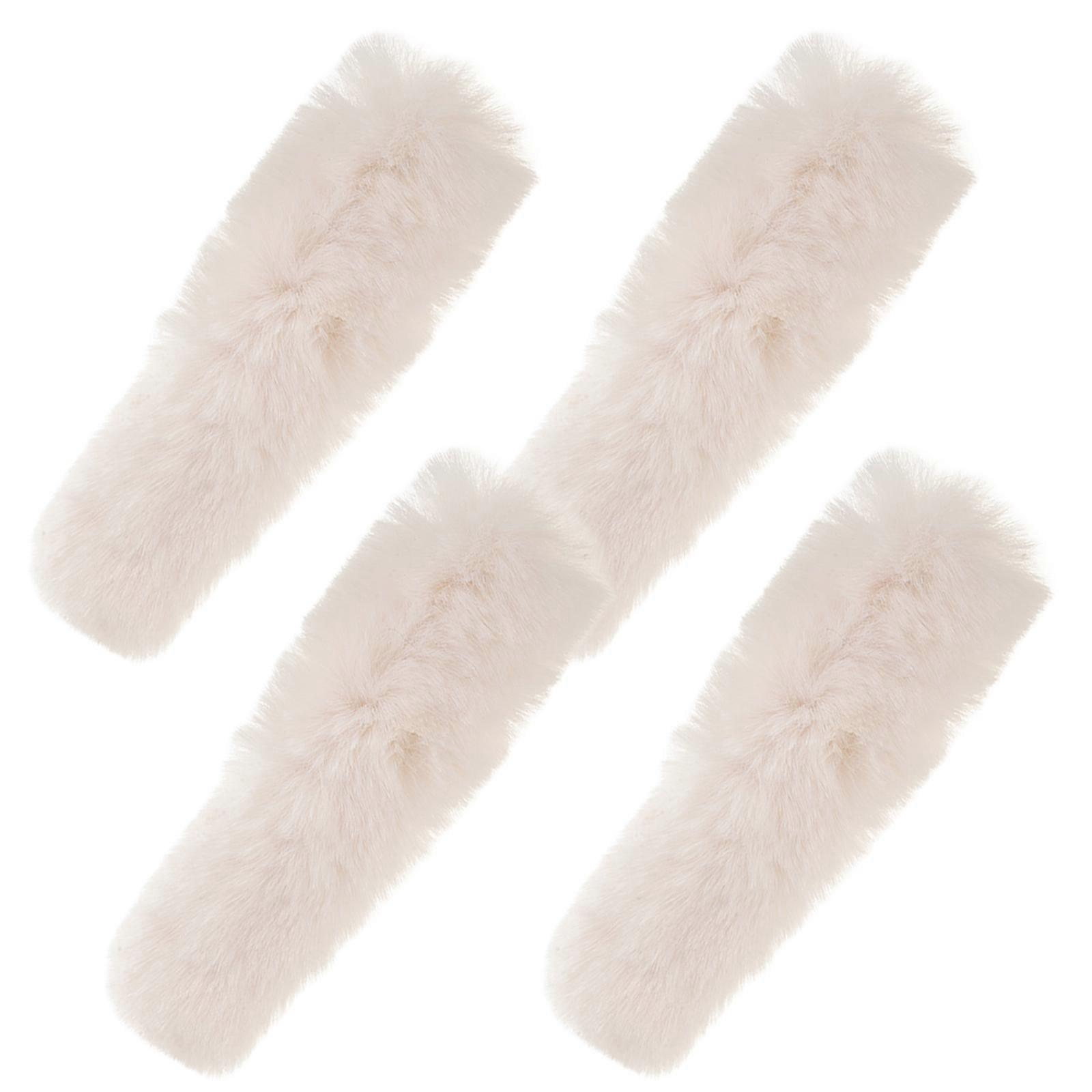 Hole Shoe Plush Heel Strap Winter Warmth Detachable Heel Strap 4Pcs Set