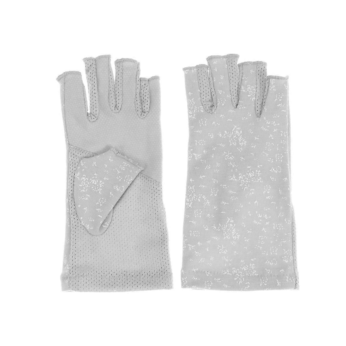 Halbfinger-Reithandschuhe für Damen, Grau