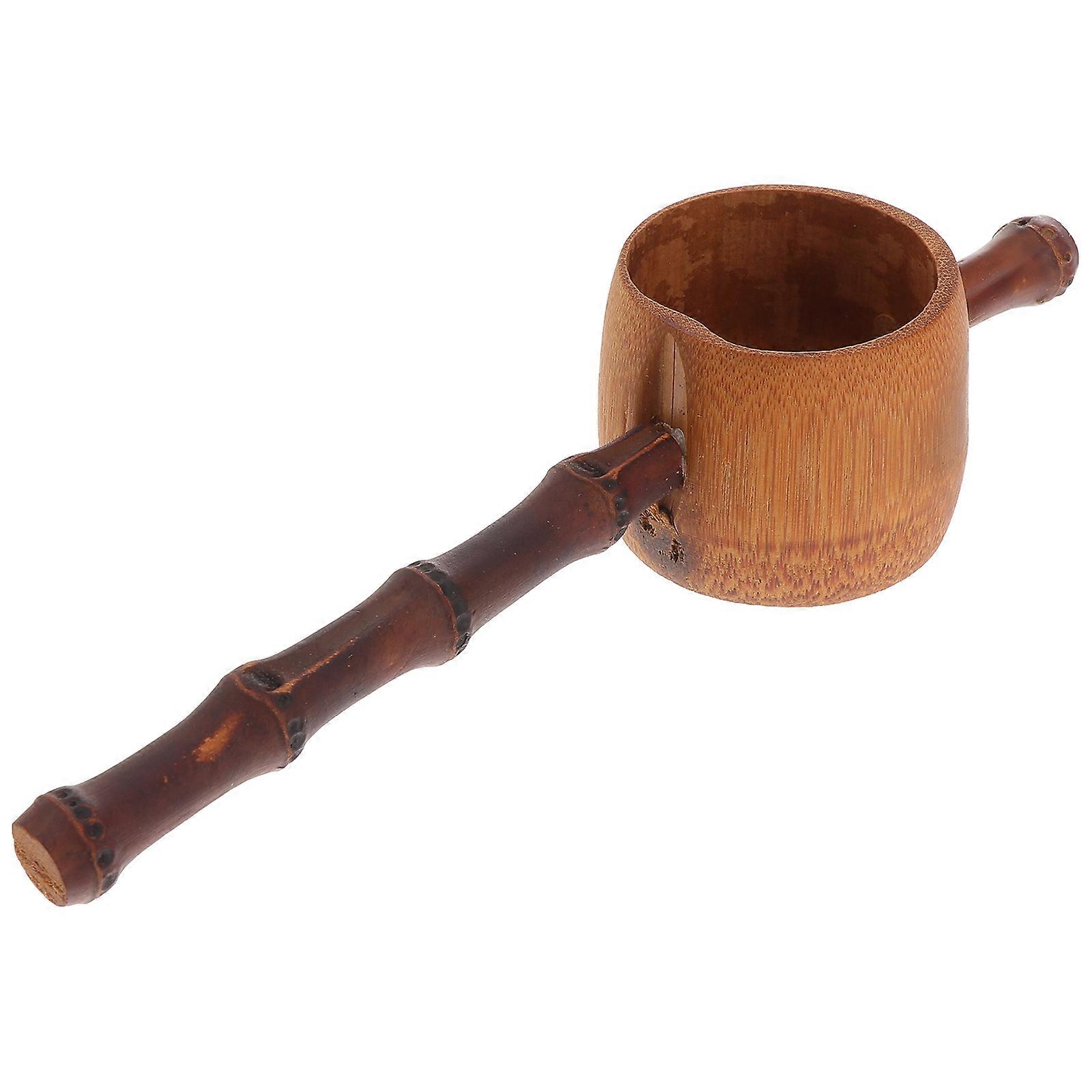 Bamboo Tea Colander for Tea Making Long Handle Filter Strainer