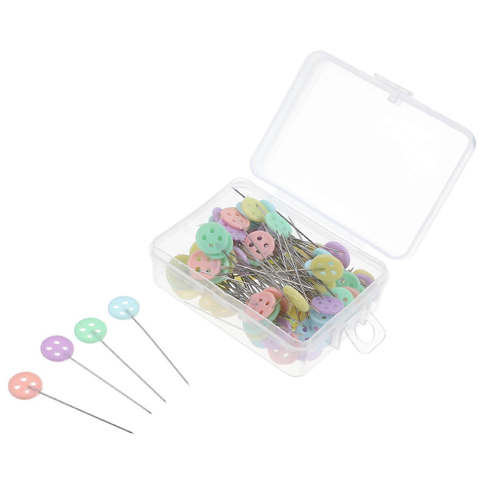 Sewing Pins Button Shape Needles for Decor 100Pcs Assorted