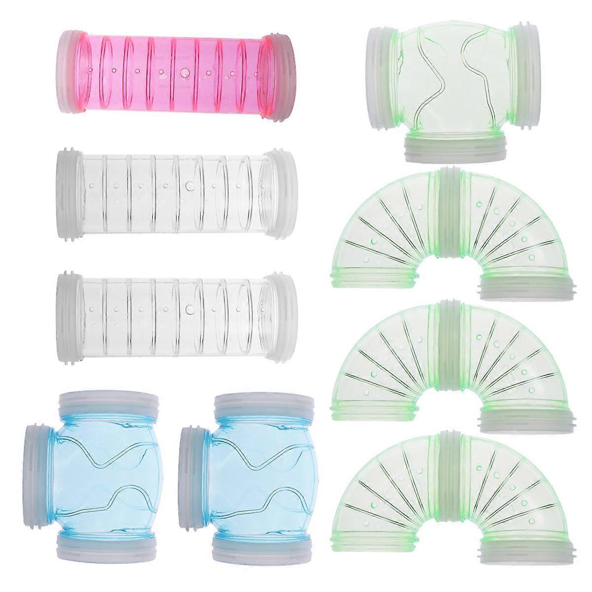 Hamster Cage Tunnel for Exercise Use 9Pcs Plastic Tube Assorted Colors