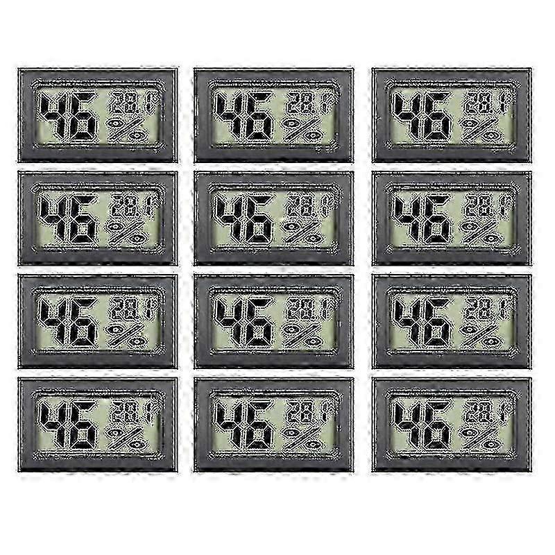 Digital termometer/hygrometer, 12-pack, inomhusfuktighetstemperaturmätare
