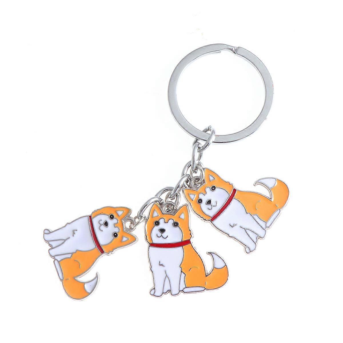 Creative Keychain Metal Car Key Ring for Hanging Keys Yellow
