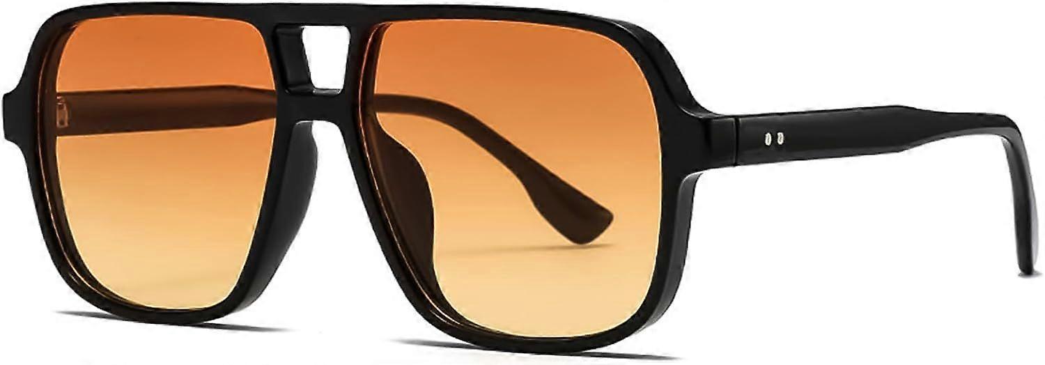 Retro 70s Sunglasses Womens Mens - Pilot Square Tinted Lens Oversized Vintage