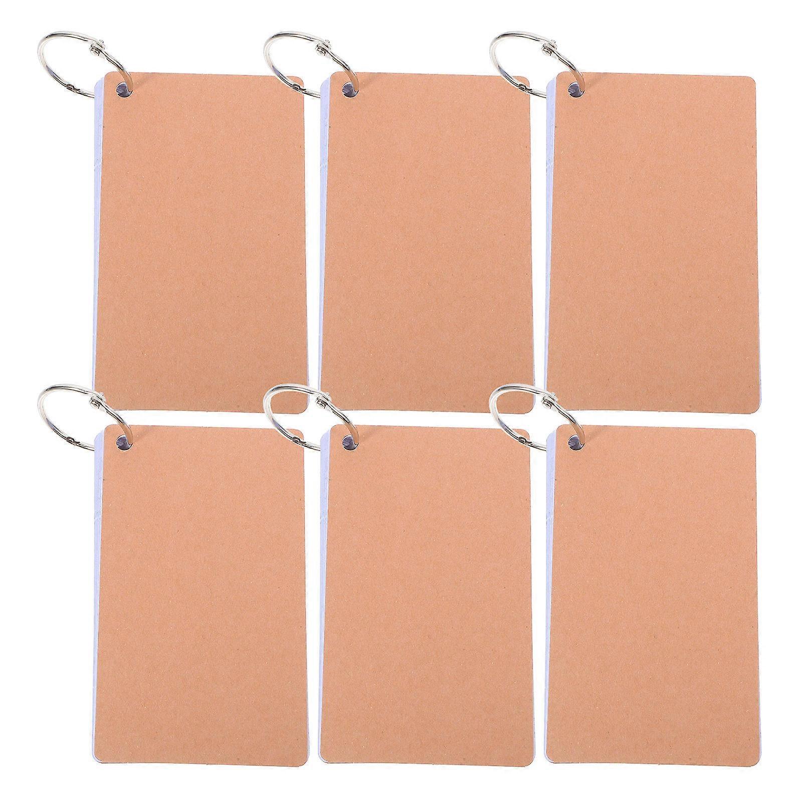 Study Flash Cards with Rings Lined Note Cards 6Pcs Blue Set
