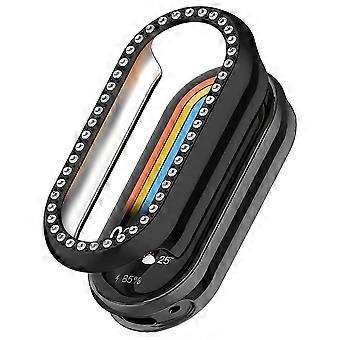 Smart Band 10/9/8 Keramisk Klokkekasse Rhinestone Dekor Hul Galvanisering PC-deksel