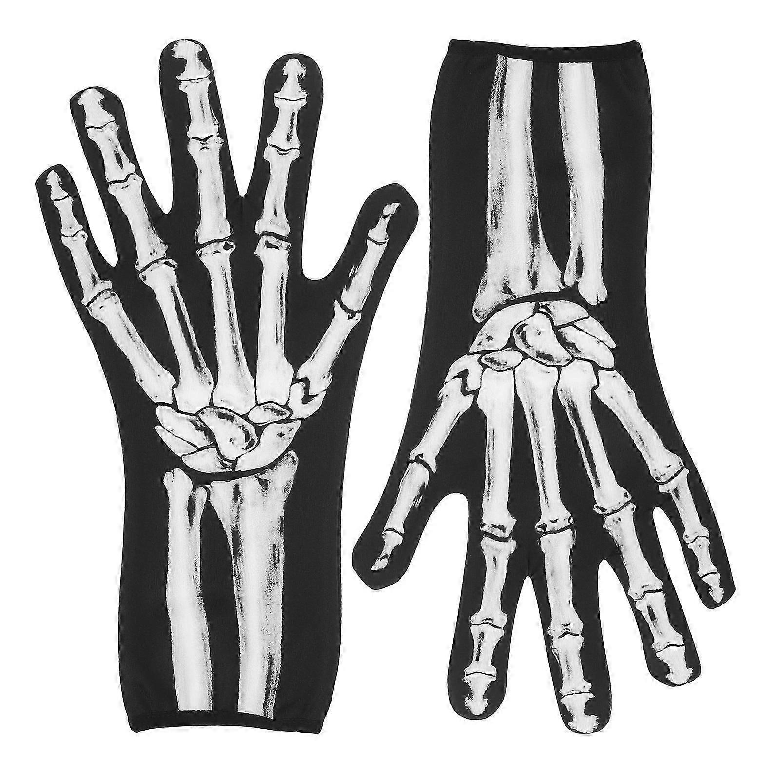 Halloween Gloves Skull Ghost Gloves for Decor 1Pair Skeleton Pattern