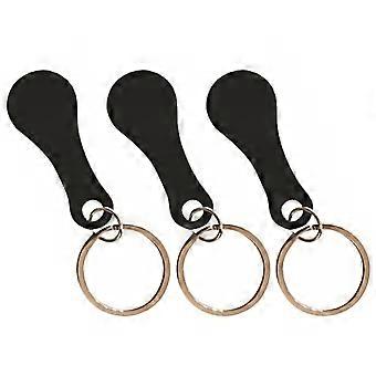 Stainless Steel Trolley Tokens Shopping Cart Daily Use 7.50X3.00X0.20cm Keychain 3Set