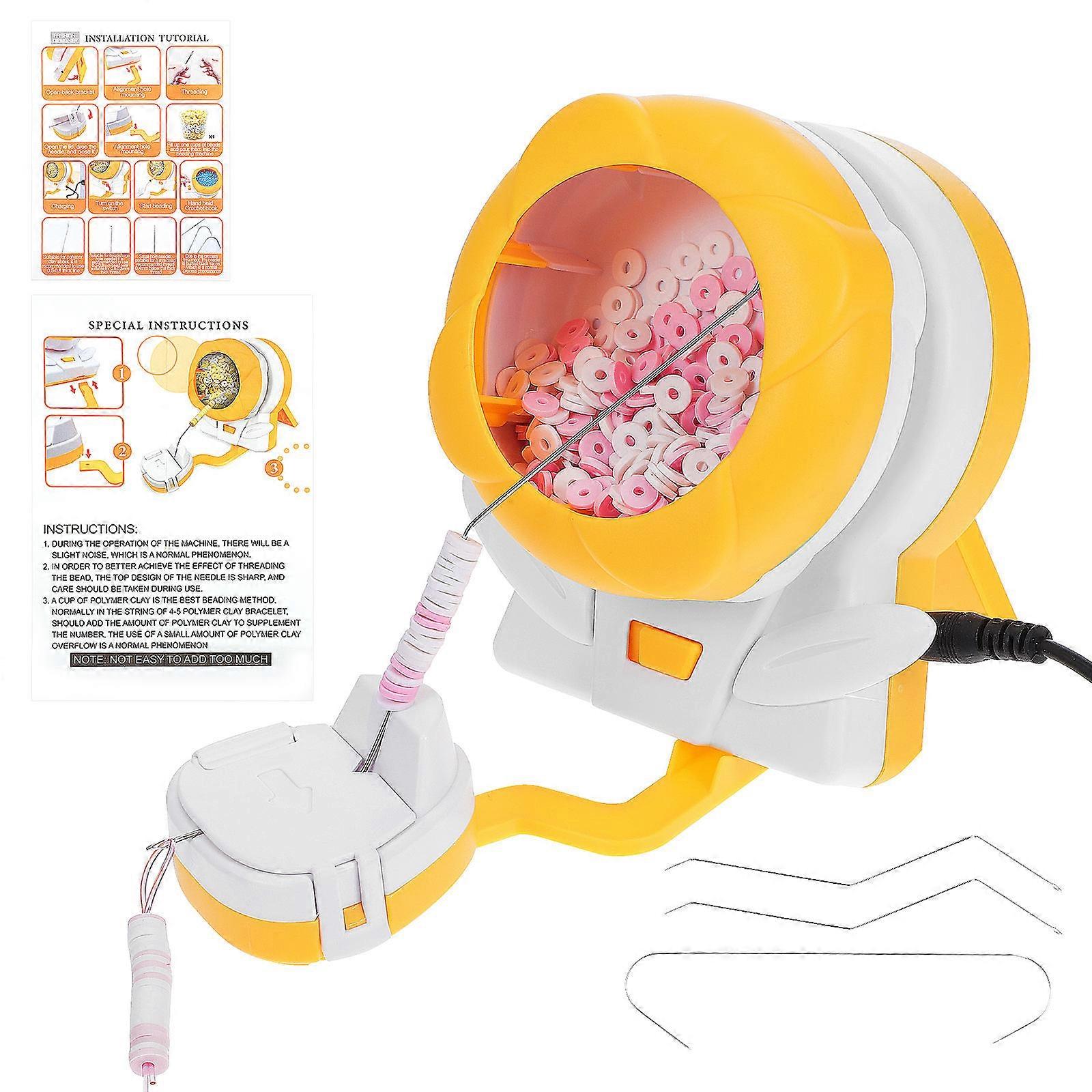 Bead Stringing Machine Electric Bead Spinner for Necklace Crafting 1Set