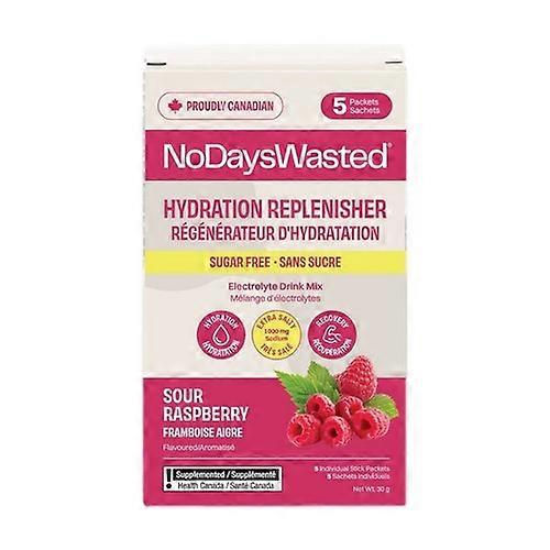 No Days Wasted Hydration Replenisher Sour Raspberry, 5 Count