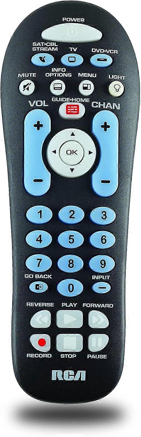 313BE Big Button Three-Device Universal Remote, Black