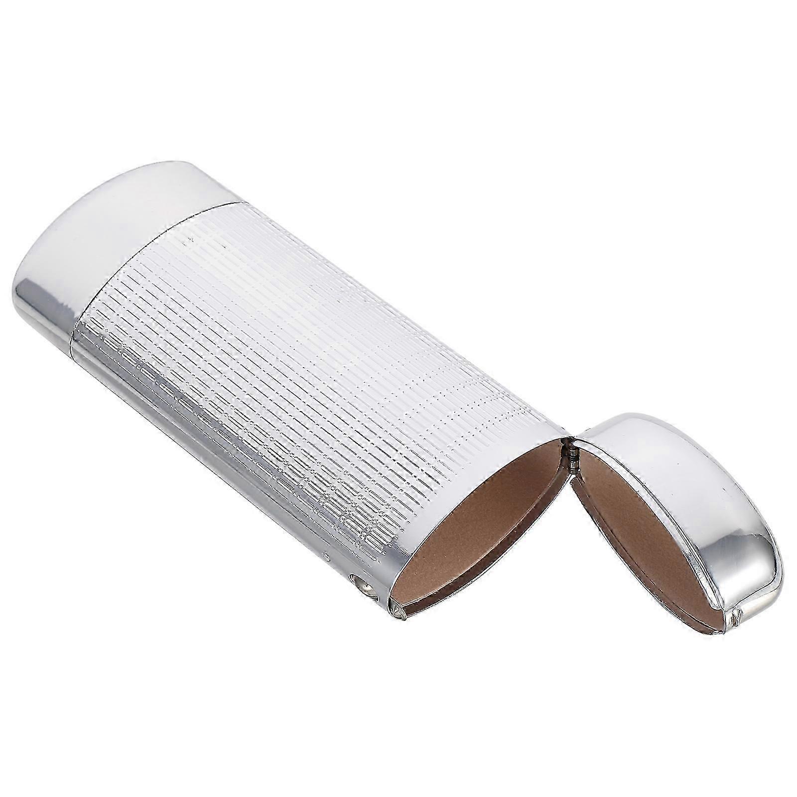 Portable Silver Spectacles Case for Storage Use Aluminum Hard Shell