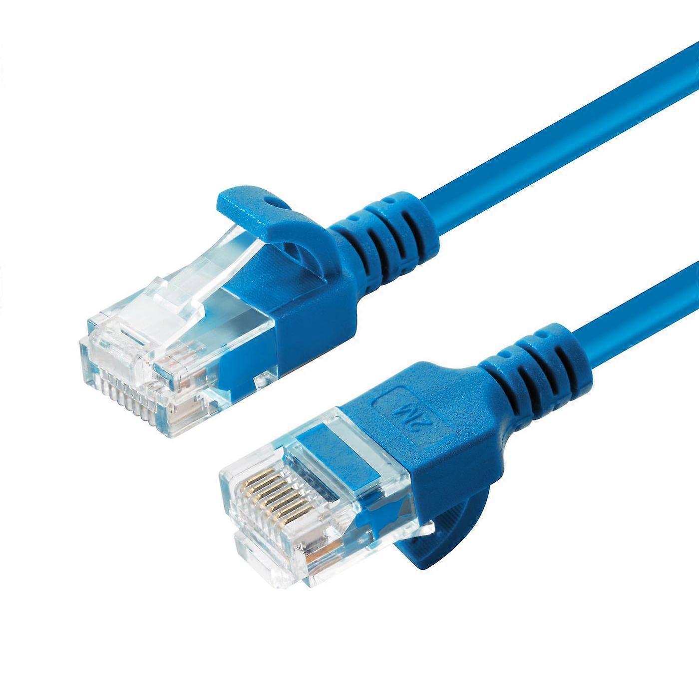 MicroConnect CAT6a U/UTP SLIM Network Cable 10m Blue