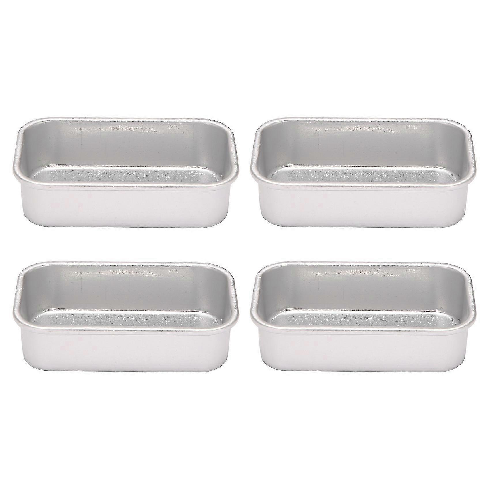 4Pcs Aluminum Alloy Loaf Tin Rectangular Non-Stick Bread Mould