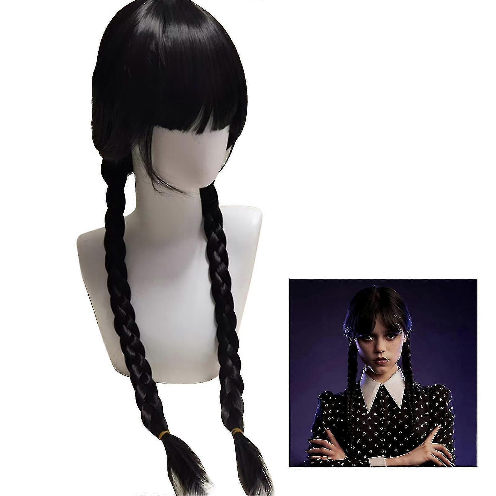 Perruque Cosplay Double Queue de Cheval Double Queue de Cheval Noire