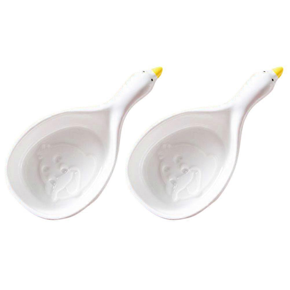 Mini Condiments Bowl Ceramic Dish for Kitchen Use Serving 4Pcs White Plates