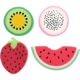 Fruit Shaped Bath Sponge for Kids and Adults 4Pcs Soft Shower Sponges Exfoliating Body Scrubbers Lightweight Bathing Tools for Home and Travel