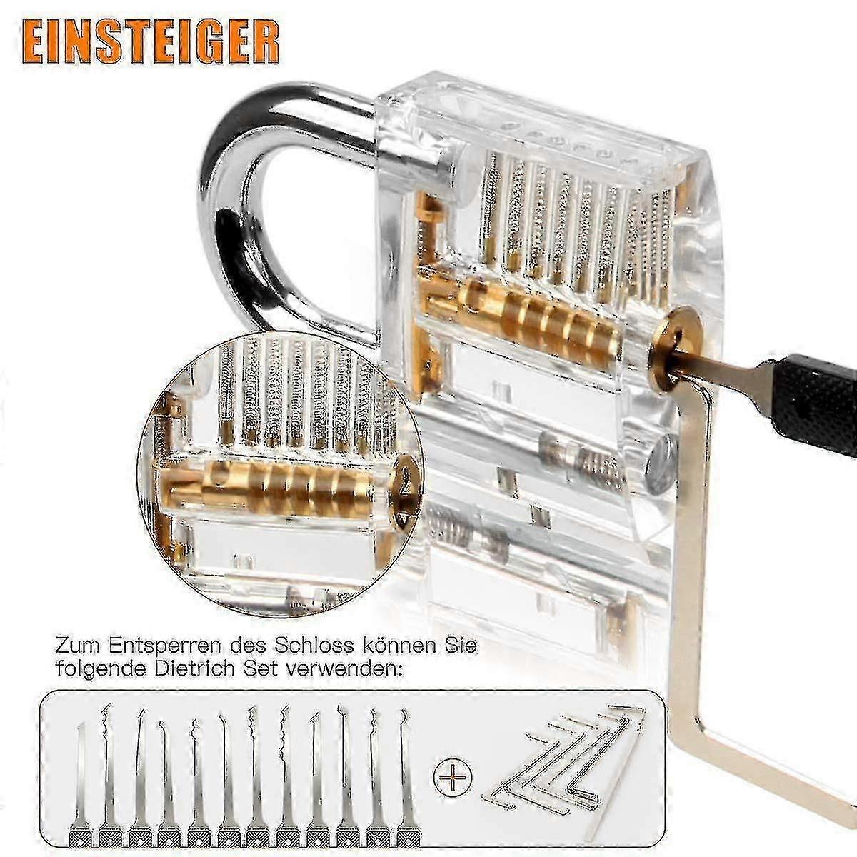 Locksmith Training Lock Set, 30pcs Transparent Lock compatible with Lockpick Practice compatible with Beginners