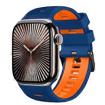 Mesh Textured Two Color Silicone Watch Band For Apple Watch 46mm / 49mm / 45mm / 44mm
