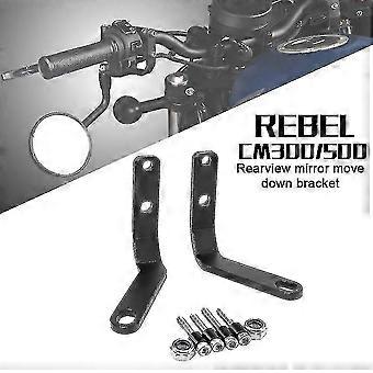 Black Motorcycle Handlebar Rearview Side Mirrors Spotlight Bracket Aluminum Accessories For Honda Cmx 500 300 Rebel