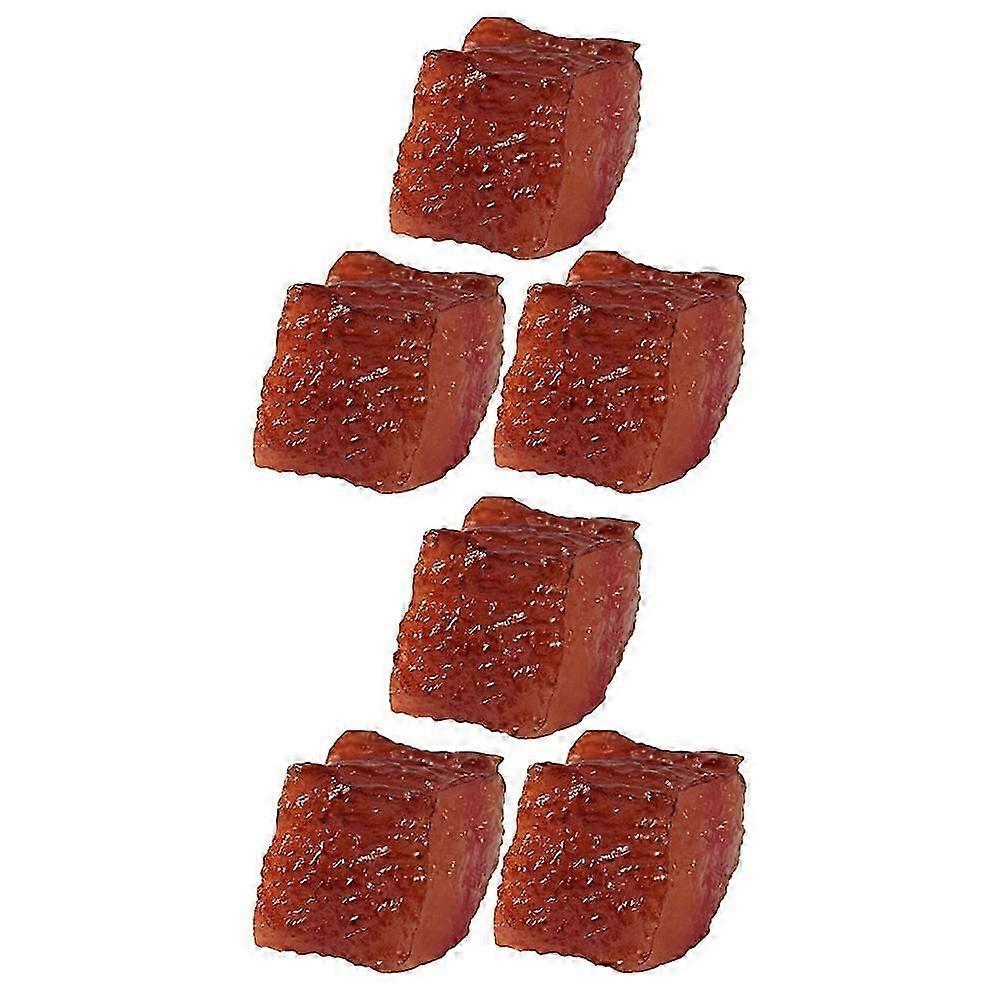 Simulation Beef Block Model for Display 6Pcs Artificial Lifelike Meat Prop