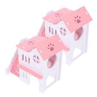 Smådyrshabitat Marsvin Villa Skjulested med Rampe til 2 stk. Hamster