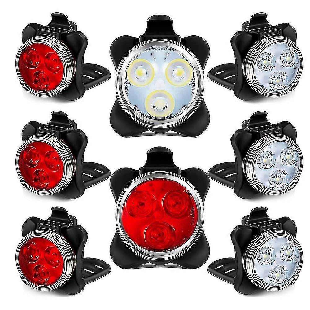 8 Pack Usb Recharable Bike Set e Led Ycle Cycl