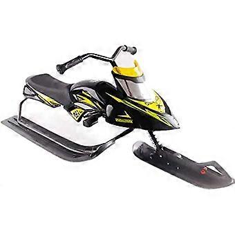 125cm Snow Racer Sled with Dual Brake Control and Steering Wheel, TwoSeat Plastic Sled for Kids and Teens