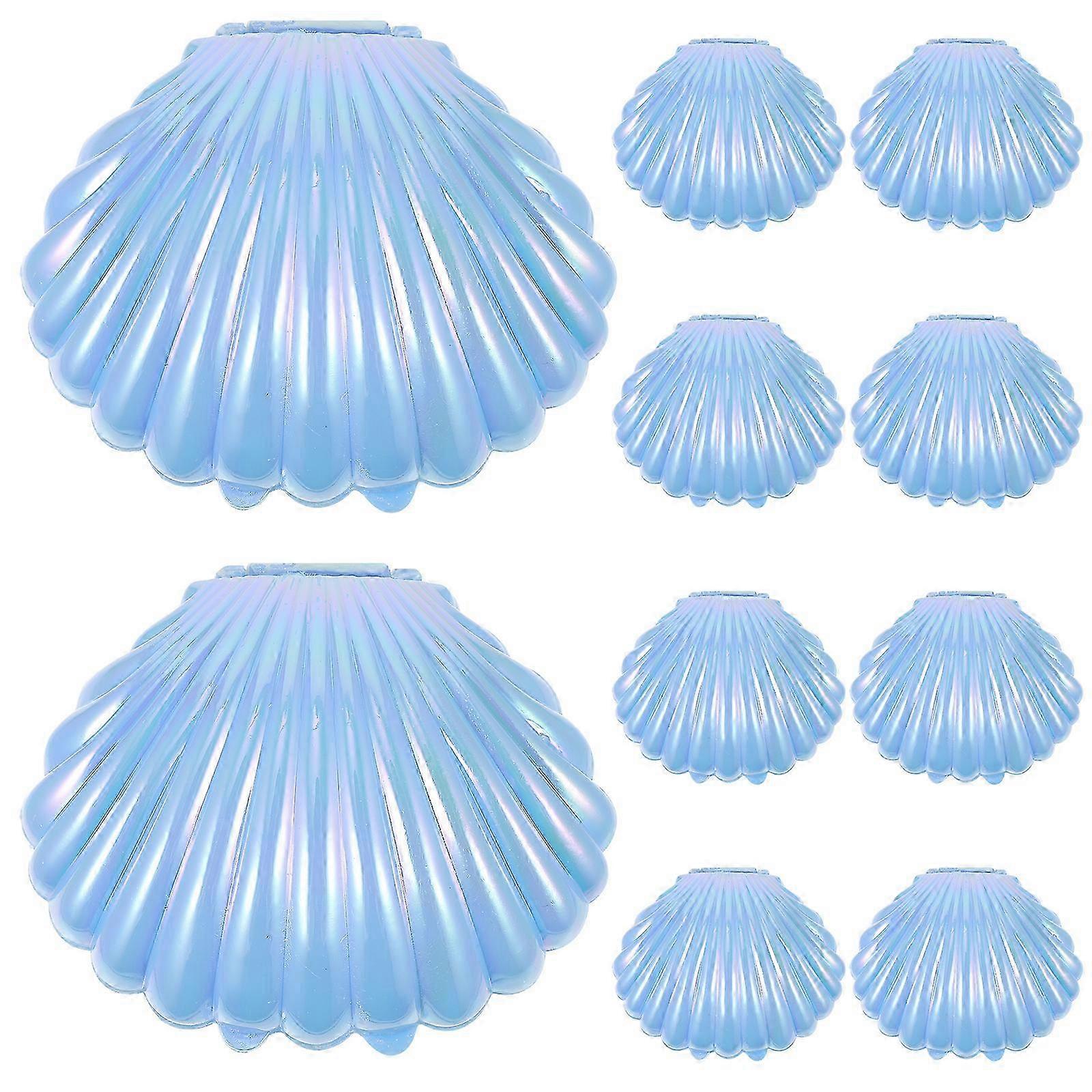 10pcs Mini Sea Shells Candy Storage Boxes Plastic Wedding Shell Jewelry Storage Case