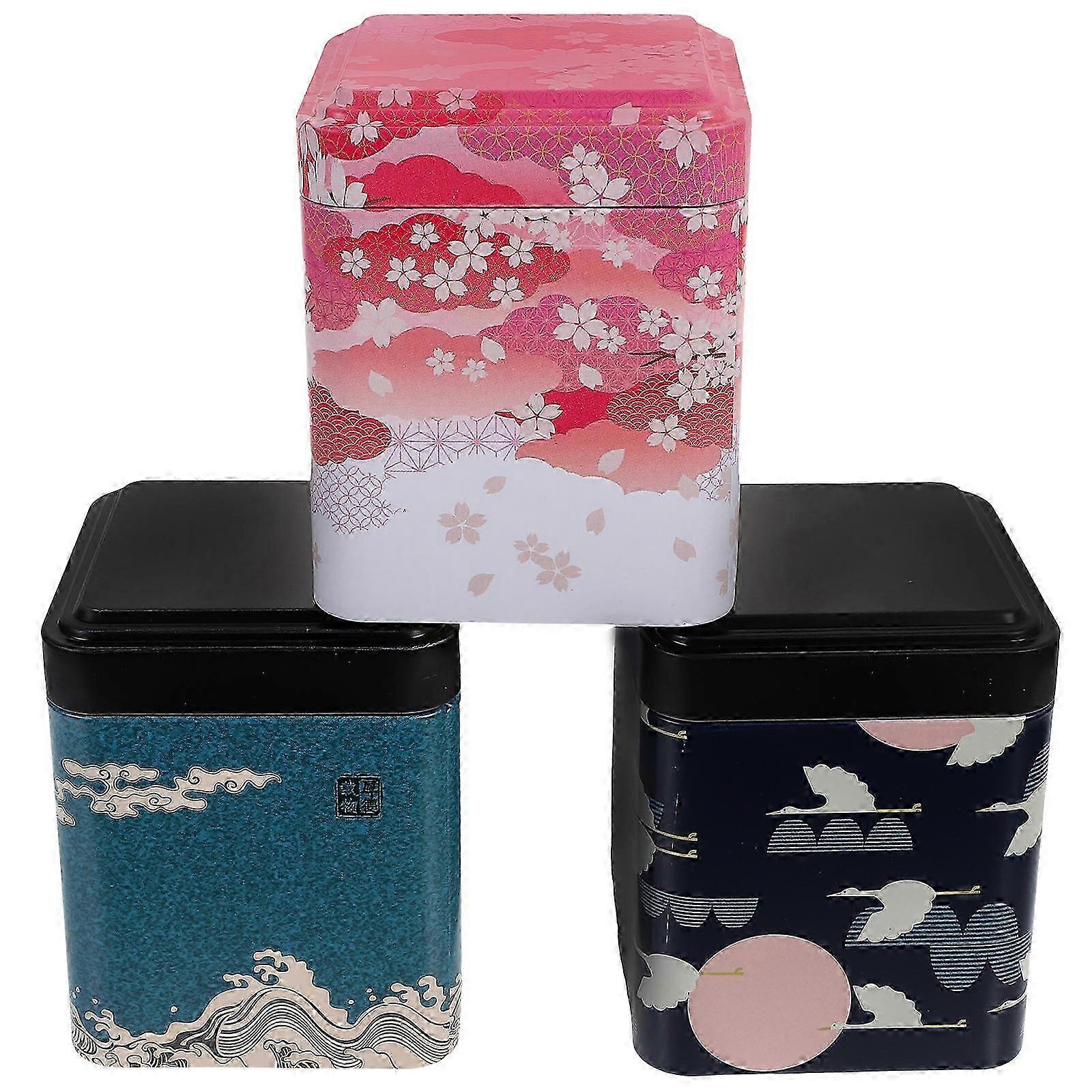 3pcs Practical Tea Caddies Storage Jars Tea Storage Containers (Assorted Color)
