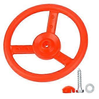 Outdoor Playground Small Steering Wheel Toy Swing Set Accessories - Plastic (Red)