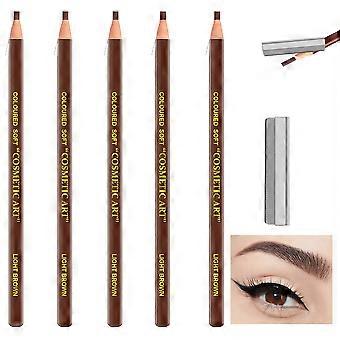 5PCS Microblading Eyebrow Pencil Set, Waterproof Long Lasting Natural Makeup in Light Brown