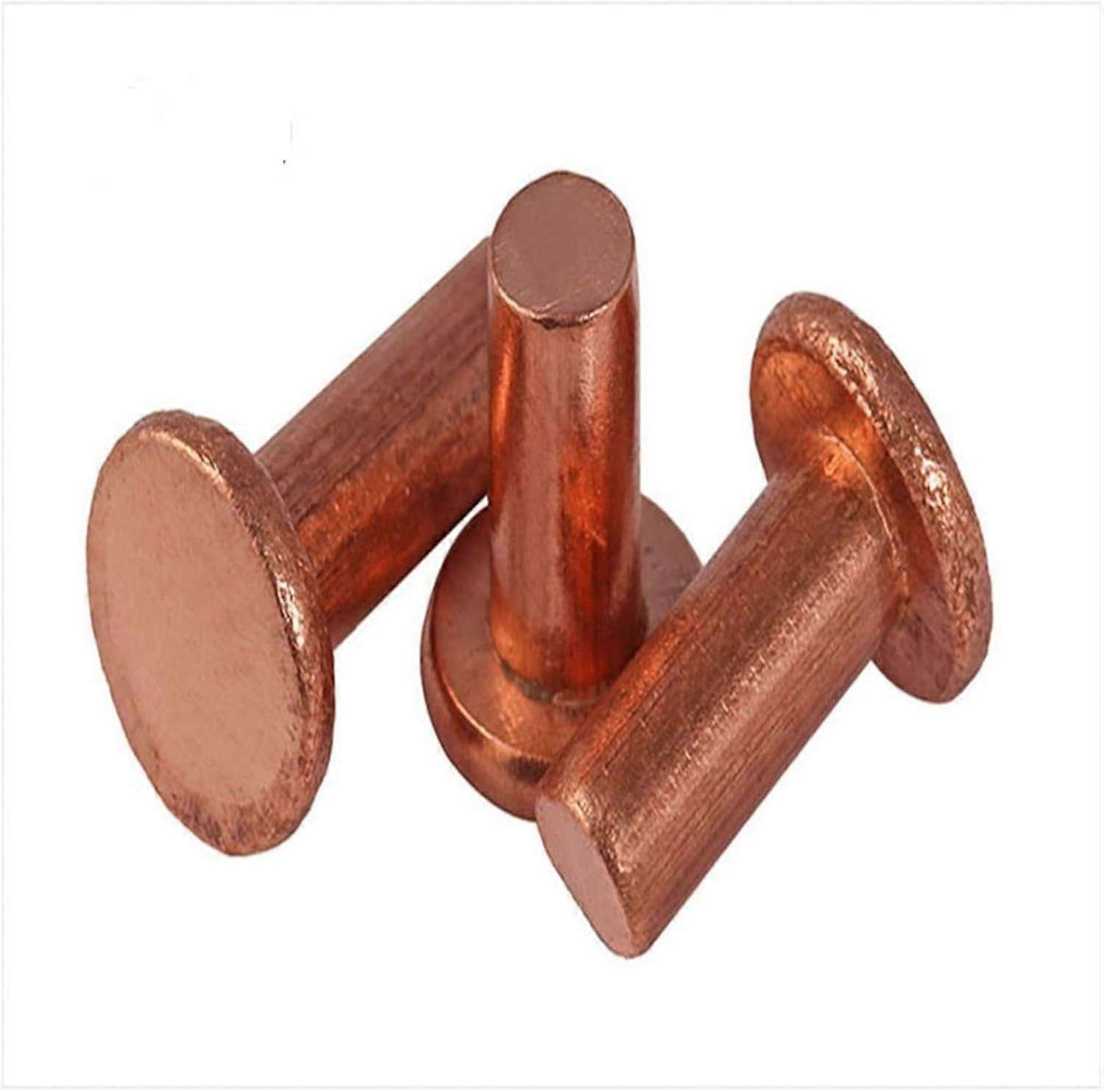 Rivet 30pcs M5*30mm Flat Head Copper Rivet Solid Rivet Half Round Rivet Copper