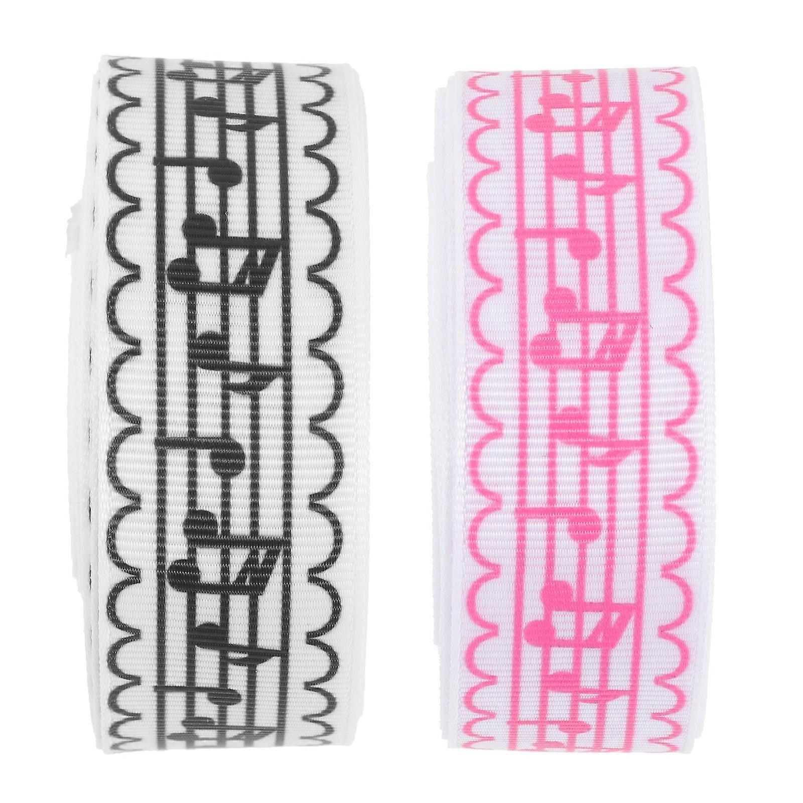 Craft Ribbon Multi-Function Festival Package Ribbon Note Pattern 4 Rolls