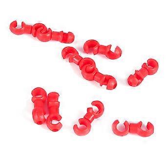 10 x Bike S style Clips Buck Holes Brake Gear Cable Housing Hose Guides(Red)