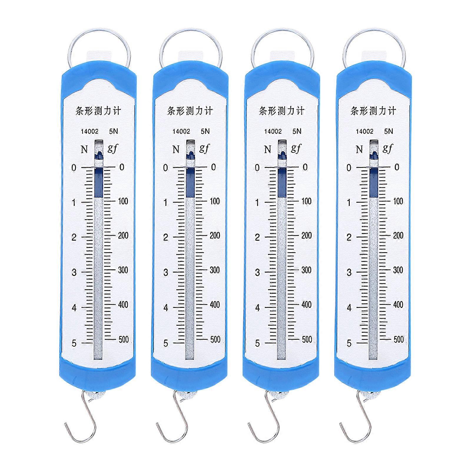 4pcs Precision Spring Scale: Physics Experiments 1/2.5/5/10N Force Meter Dynamometer - with Easy to Read Markings for Classroom Teaching
