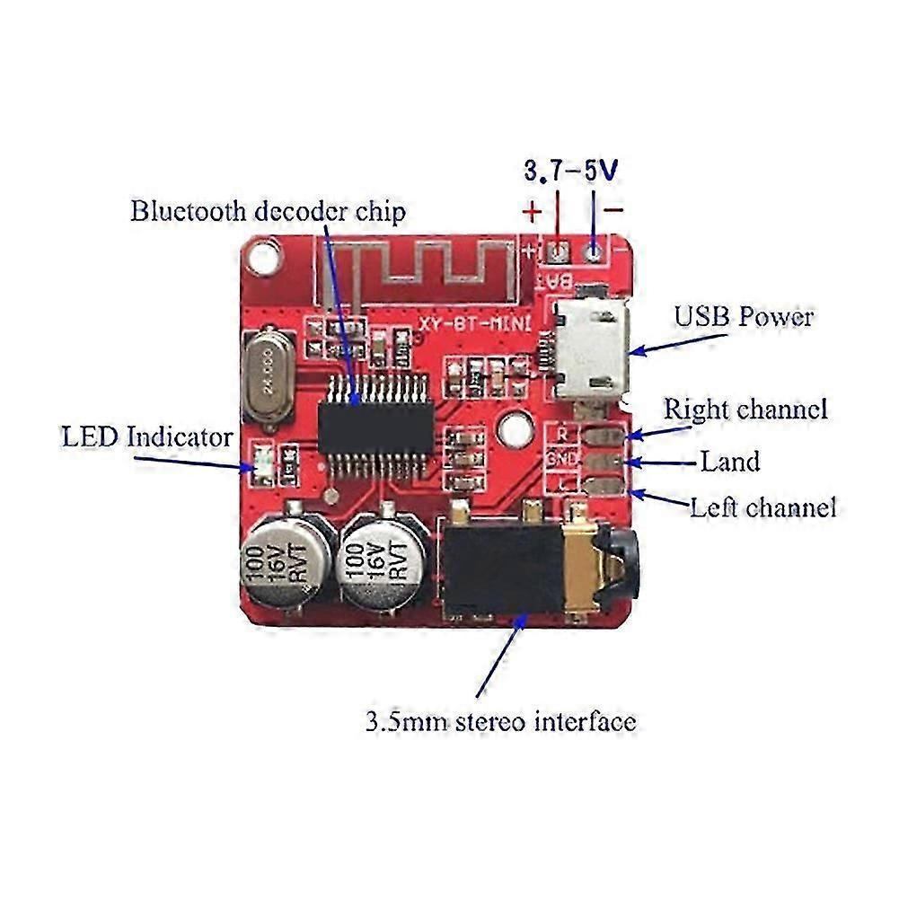 5 יחידות DIY Bluetooth 5.0 מקלט לוח מפענח ללא אובדן נתונים מודול מוזיקה סטריאו אלחוטי, רמקול Am