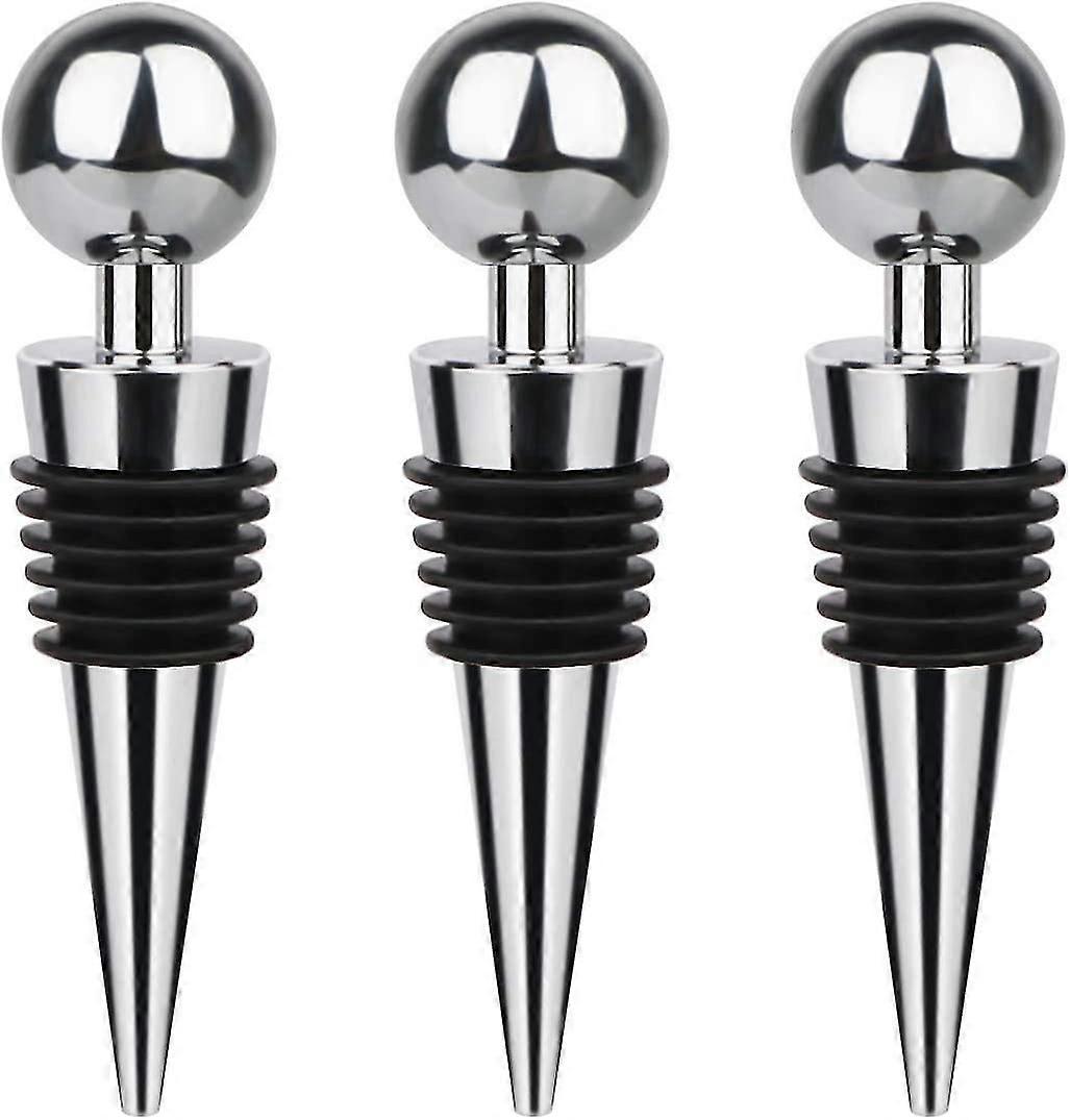 3 Pack Wine Corks,plastic Wine Corks,reusable Wine Corks-silver