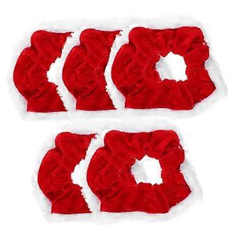 Velvet Christmas Hair Scrunchies Set for Women, Soft Velour Ponytail Holders, 15pcs Festive Colors