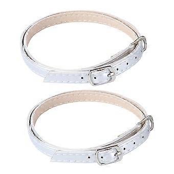 Detachable Ankle Straps for  Heels, Silver Faux Leather Cross Design, Adjustable Secure Fit for Women Pumps