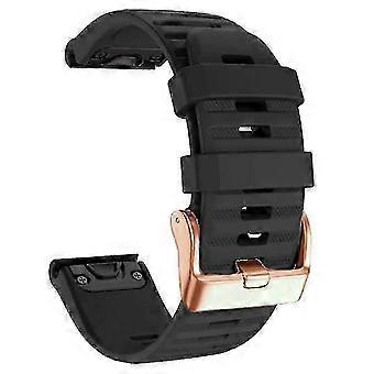 Watch Bands For Garmin Fenix 7s / 6s Pro / 5s Plus / Instinct 2s , Horizontal Stripes Silicone 20mm Strap With Rose Gold Buckle -CEUK N